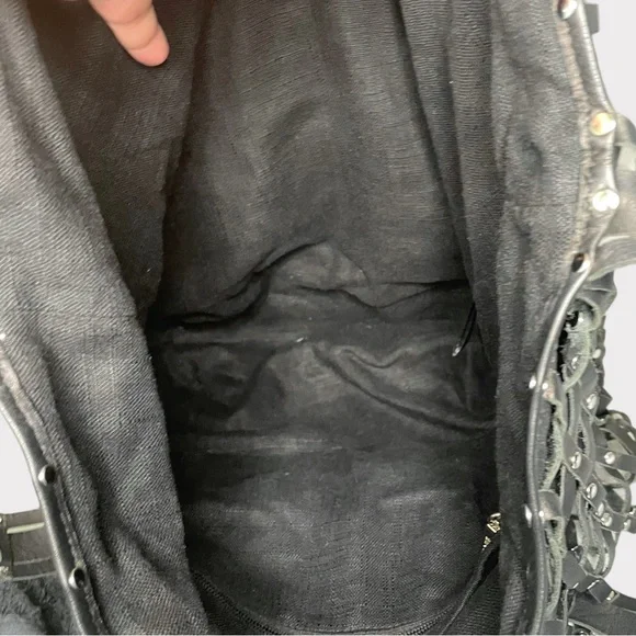 STAUD - Joe Studded Slouchy Shoulder Bag - Black/Silver - Picture 6 of 6